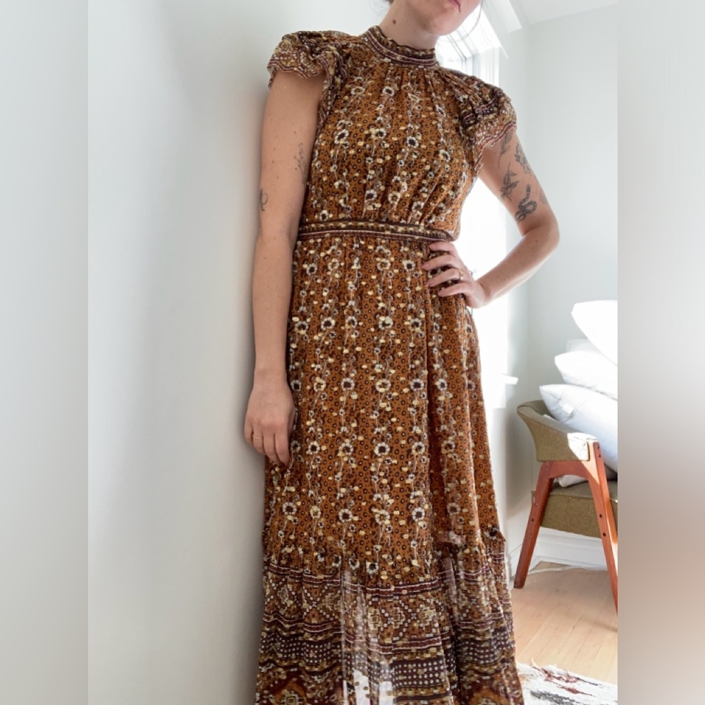 Ulla Johnson Gold Midi Dress